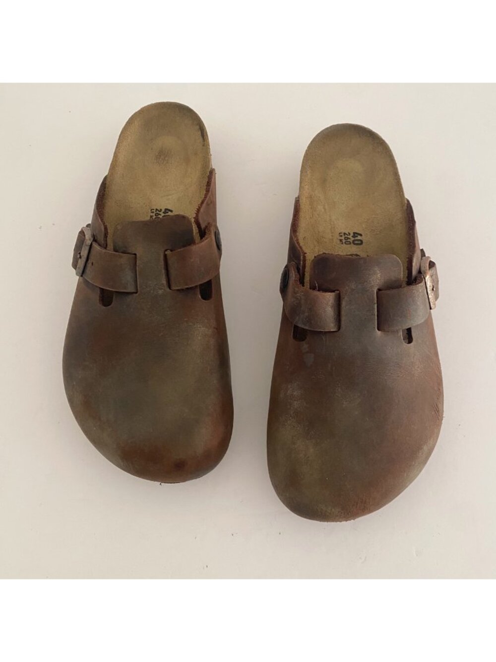 Birkenstock Boston Oiled Leather Shoes Clogs Brown